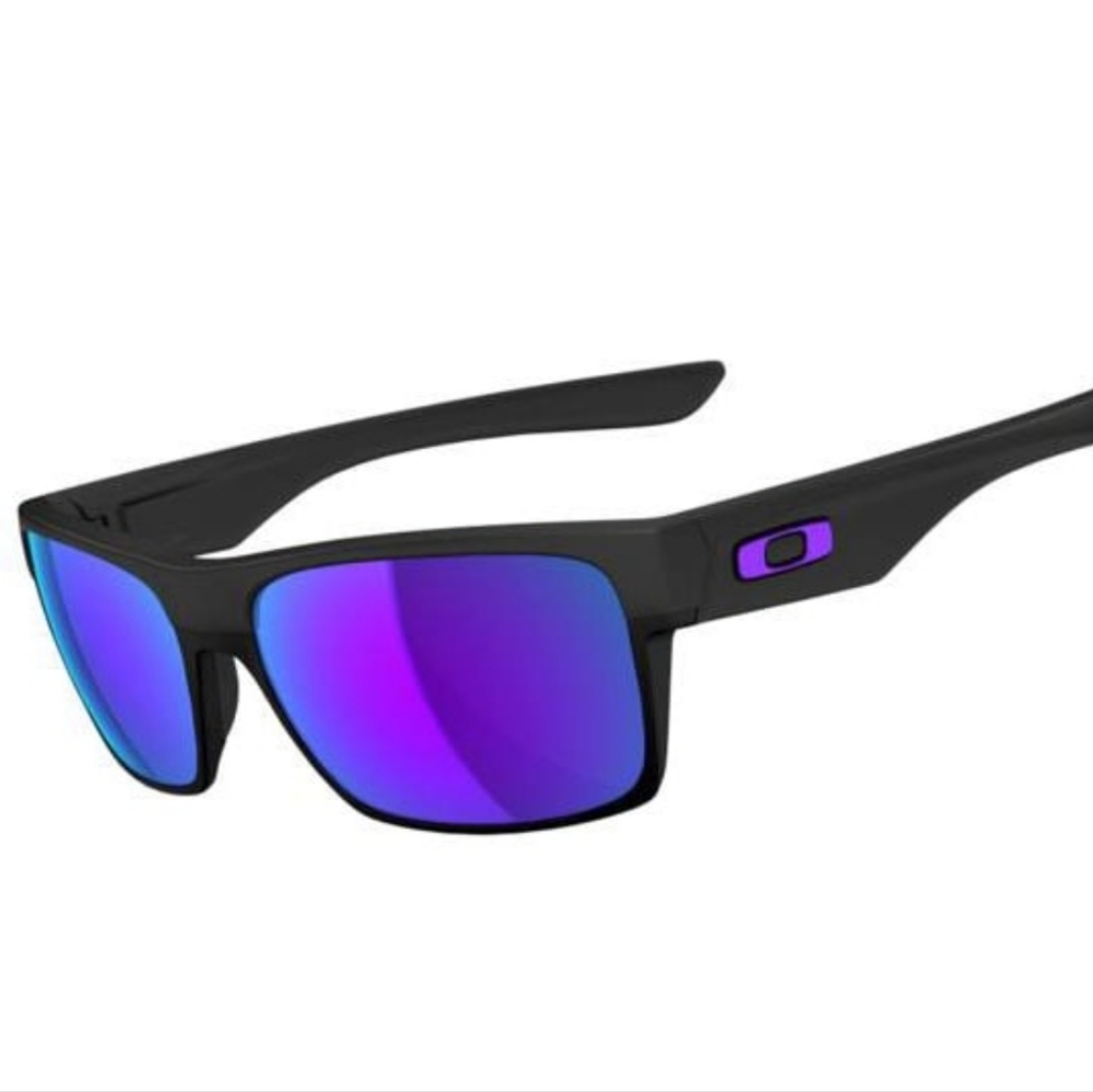 Oakley Two Face Black Sunglasses with Purple Lenses
